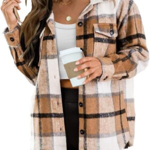 AUTOMET Womens Fall Outfits Fashion Clothes Shackets Flannel