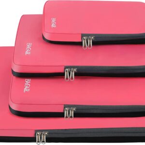 BAGAIL 4 Set/6 Set Compression Packing Cubes Travel Accessories Expandable Packing Organizers(Black ClothPattern 4 Set)  Clothing, Shoes & Jewelry