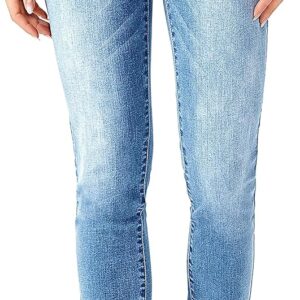 RHODANTHE Women's Ripped Boyfriend Jeans Stretch Skinny Jean Trendy Distressed Straight Leg Jeans with Holes