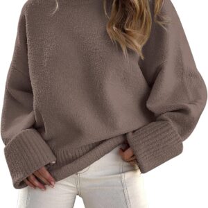 LILLUSORY Oversized Sweater Womens 2024 Fall Fashion Outfits Pullover Long Tunic Old Money Winter Clothes Cute Crewneck Trendy Knit Chunky Warm Knitted Top at Amazon Women’s Clothing store